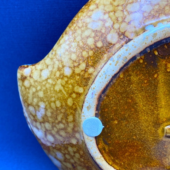 MCM Vintage Ceramic Shell-Shaped Textured Drip Glaze Plate Dish - Picture 7 of 9